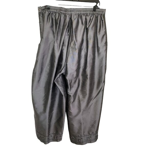 Two-Piece Notations 100% Silk Tank & Pants With Embroidery and Beading Size 1X - Picture 4 of 15